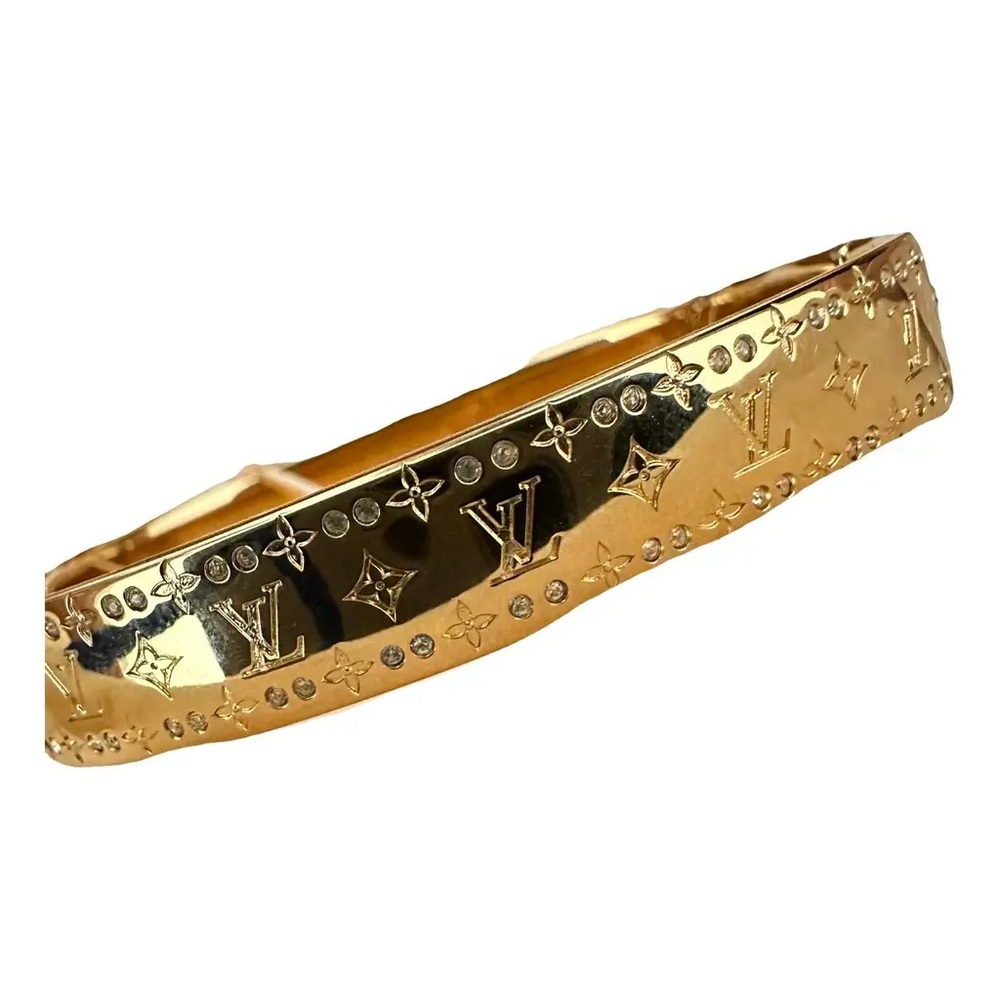 Louis Vuitton Nanogram Strass Bracelet Gold Crystal Bangle Certified Authentic 💎 - Picture 5 of 11